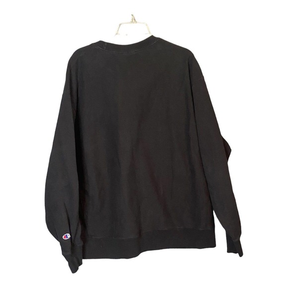 Champion Reverse Weave Sweatshirt Blank Crewneck Black Size XXL Vintage - Picture 2 of 5